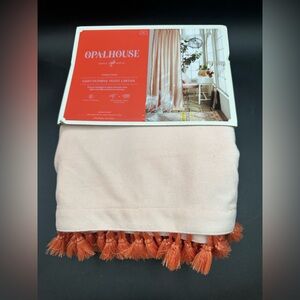 Opalhouse Blush Pink Velvet Light Filtering Curtain Panel with Tassels 54x95